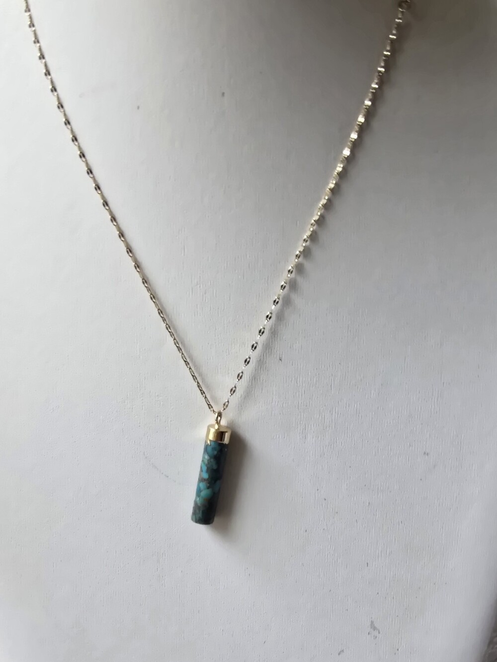 Brayden Studio Necklace with Turquoise Cylinder Pendant